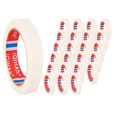 iQIHAN 칼라 마스킹 테이프 흰색 25 mm x 20 m, 24개