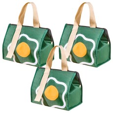 手提時尚保溫袋 牛津布 鋁箔, 森林綠, 3個