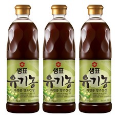 샘표 유기농 자연콩 양조간장, 860ml, 3개