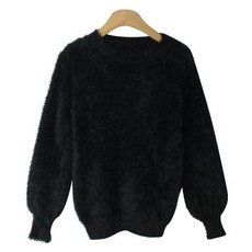 슈가펀 여성용 오솔린 앙고라 라운드 니트