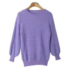 슈가펀 여성용 오솔린 앙고라 라운드 니트