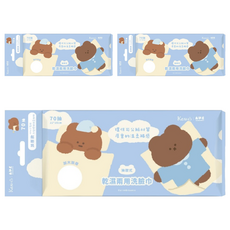 KeSHO 乾溼兩用洗臉巾 抽取式, 1入, 3包
