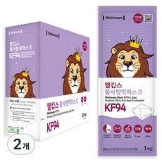 웰킵스 황사방역마스크 대형 KF94, 50개입, 2개, 백색