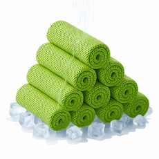 Hensen 網眼戶外涼感運動毛巾, 10個, 綠色