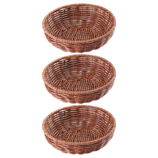 THAT'S THAT KITCHEN 藤編圓形深 S, 棕色, 3個