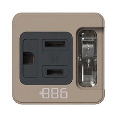 886 極野家 1開1插壁插 防雷擊, 42mm, 奶茶棕, 1個