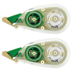 PLUS 普樂士 手帳修正帶WH-816Y 超緊湊機身方便攜帶, 奶油色, 2個