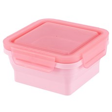 HOUSUXI 舒希 正方形矽膠折折盒 櫻粉色, 1入, 1個