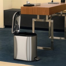 하우스레시피 밀리 무소음 페달 휴지통 슬림형 20L, 스테인레스