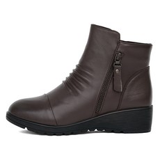 J SHOE 天然牛皮Carmine厚底拉鍊踝靴 4cm