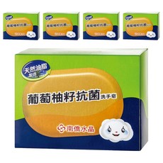 南僑水晶 葡萄柚籽抗菌洗手皂, 120g, 5個