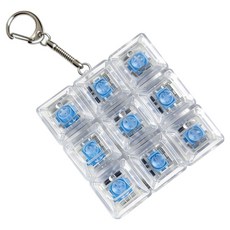 루아르모 키보드 키캡 키링 LED 딸각이 클릭커 9구, 1개, 투명