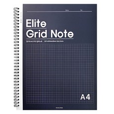 투영디자인 엘리트 스프링 그리드 절취 노트 A4, 네이비, 1개