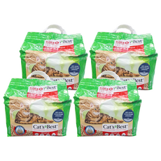 Cat's Best 經典凝結木屑砂 紅標, 100%天然德國杉木, 無粉塵, 3倍快速效吸附水分和臭味, 4.3kg, 4包, 原味
