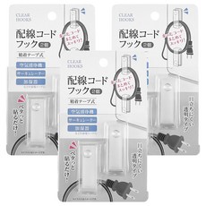 SURUGA 電線收集掛勾 3入, 透明, 1組