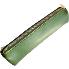 Innoble 簡約筆袋 皮革鉛筆盒, 1個, 綠色
