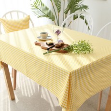 雙人迷你格紋桌布, 黃色, 108 x 130cm
