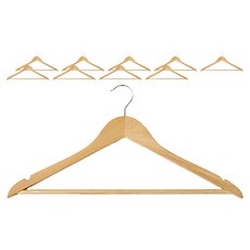 Sunwoo Land 豪華上下木衣架, Natural, 20件