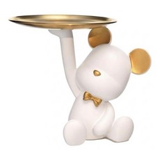 HOUDER 熊熊玄關擺飾 坐姿托盤熊, 白色