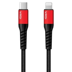 YADI 亞第 Lightning-type-C 手機充電傳輸線 適用於iPhone/iPad/iPod 60W快充, 120cm, 1條
