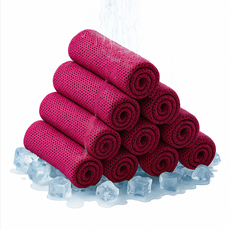 Hensen 網眼戶外涼感運動毛巾, 10個, 深粉色