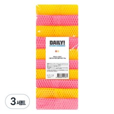 샤바스 매일쓰는 데일리 그물 망사 수세미 옐로우 5p + 핑크 5p 세트, 3세트