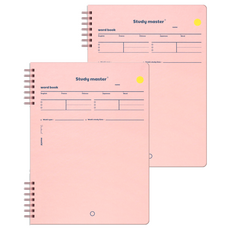 MUNID 彈簧左翻單字背誦筆記本 B5, 2個, 粉紅色