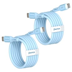 팬택 45W C타입-C타입 초고속 파스텔 케이블, 블루, 2개, 2m 블루, 2개, 2m