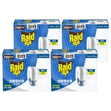 Raid 雷達 薄型液體電蚊香器 無臭無味 電蚊香器+補充瓶41ml, 41ml, 4盒