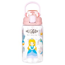 HUGGER 兒童彈蓋吸管水壺 Tritan 550ml 亮麗公主, 1個