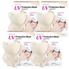 에어뮤즈 자외선 차단 마스크 슬림핏 M, 크림, 4개, 1개입