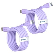 팬택 45W C타입-C타입 초고속 파스텔 케이블, 퍼플, 2개, 2m