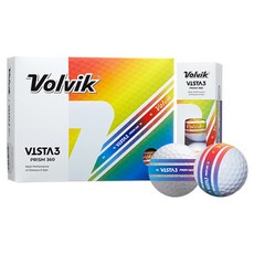 볼빅 비스타 3 프리즘 360 골프공 3피스 190 x 140 x 40mm, 화이트, 12개입, 1개 화이트, 12개입, 1개