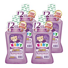 T.KI 白人 兒童漱口水 葡萄, 550ml, 4瓶