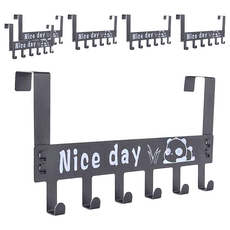 妃妃嚴選 太空鋁門後掛鈎 - 堅固安裝 強力承重, 經典黑, 6個