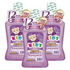 T.KI 白人 兒童漱口水 葡萄, 550ml, 3瓶