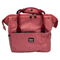 防潑水牛津布立體鋼架保溫便當包 24 x 21 x 15cm, 紅色, 7.56L