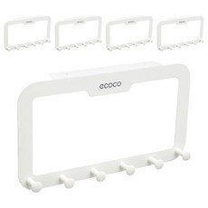 LIFE TOTEM 免鑽孔多功能門後掛架, 白色, 5個