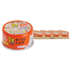 INABA CIAO 啾嚕 1歲以下幼貓用 旨定罐 M-23 鮪魚 + 吻仔魚, 85g, 24罐