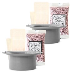 MOEND 專用矽膠容器+茉莉花美體硬蠟豆 200g+木質抹刀 S號 5支+L號 30支, 2組