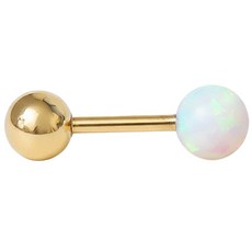 Lawool stone 女性用 14K金針 蛋白石 3mm 球形耳環 JK301 單支 賽琳娜