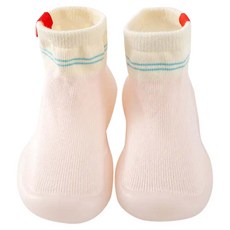 寬頭防滑透氣膠底學步鞋 高筒