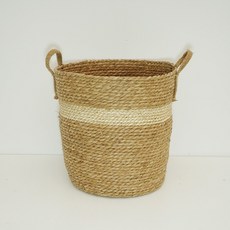 早晨香氣 手工系列藤編籃花盆套, 單一顏色, 1個