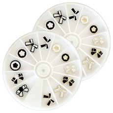 蝴蝶結飾品組 KN-P1050, 2套, 白黑色