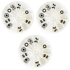 蝴蝶結配件組 KN-P1050, 3套, 白黑色
