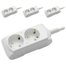 거성산업 접지형 10A 멀티탭 4호 2구 + 안전커버 랜덤발송, 4세트