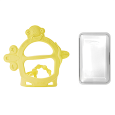 Ange 猴子款手環, 矽膠固齒器 + 收納盒, 黃色, 1組