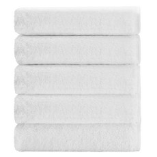 優質毛巾 200g 40支精梳棉, 白色, 5個