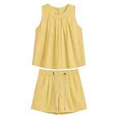 I Can Simple 夏季喇叭孕婦裝背心+褲子套裝