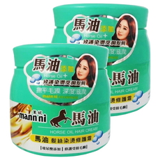 MANN NI 蔓妮 馬油髮絲染燙修護霜 撫平毛躁 深度滋潤, 600ml, 2罐